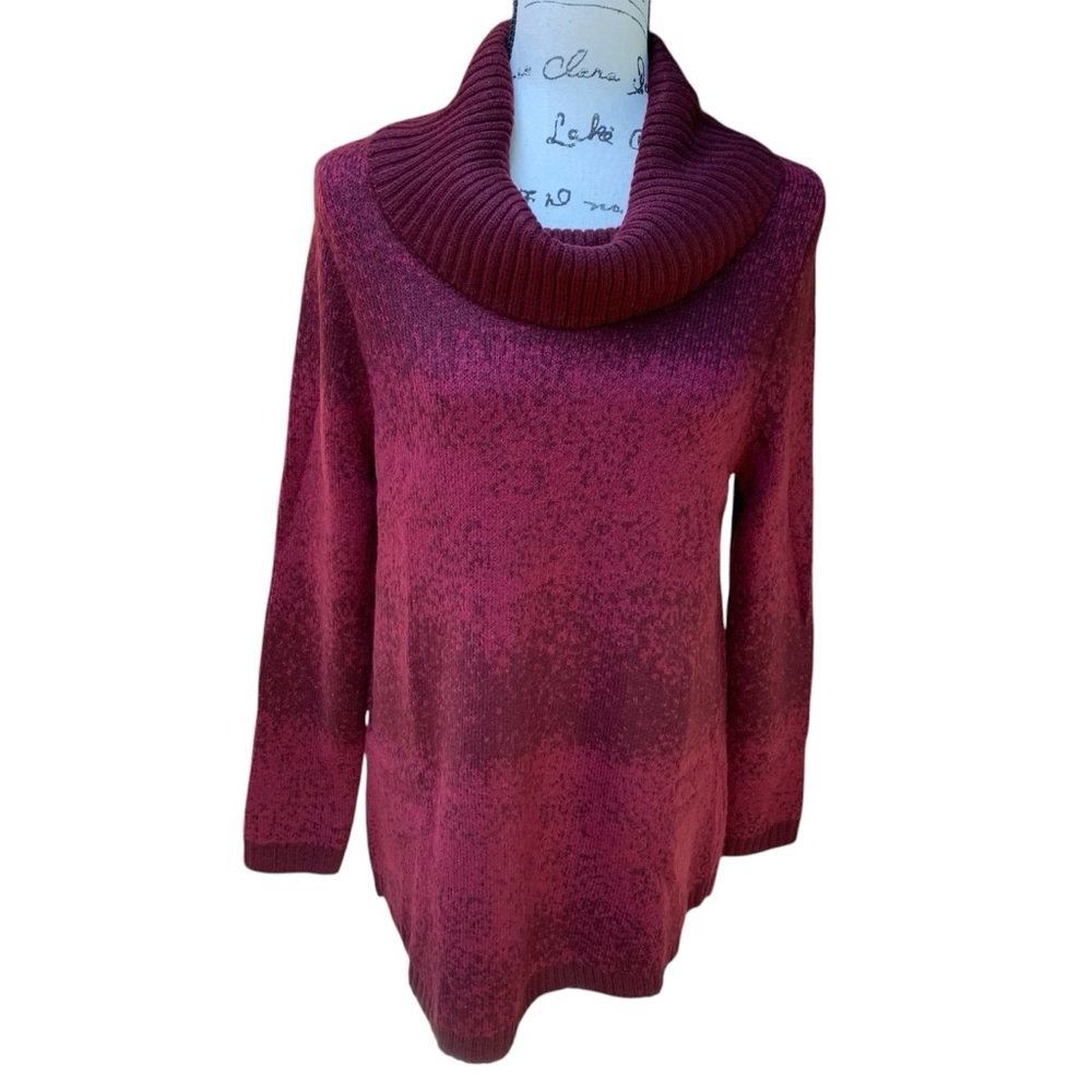 APT. 9 Burgundy Cowl Neck Sweater Knit Pullover Size Large New